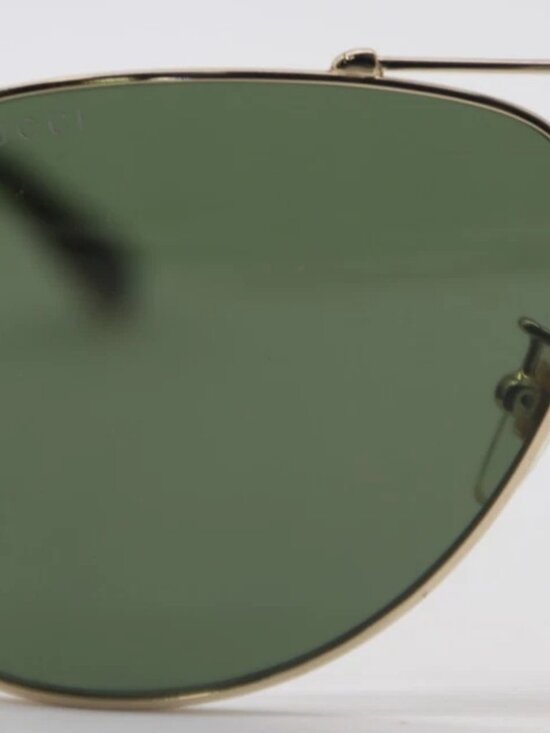 Gucci Gold & Havana / Green Lens Aviator Sunglasses G0528S 009 - 63-14-150 main image 7